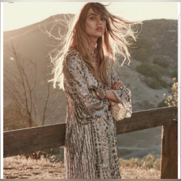 Anna Sui for Free People silver maxi gown - Picture 5 of 10